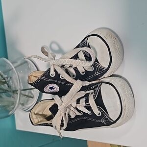 Converse Size 5 black and white hightops